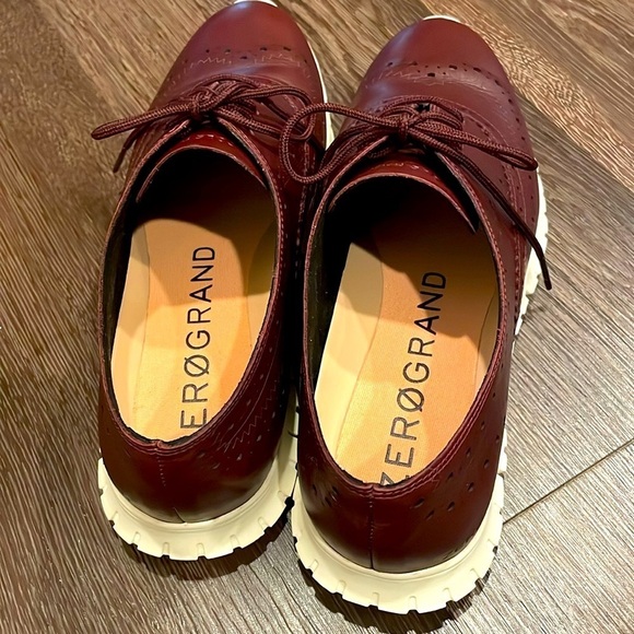✅SOLD✅♉️Cole Haan wingtip Zero Grand Oxfords in burgundy ox blood dark red 7.5 - Picture 2 of 11